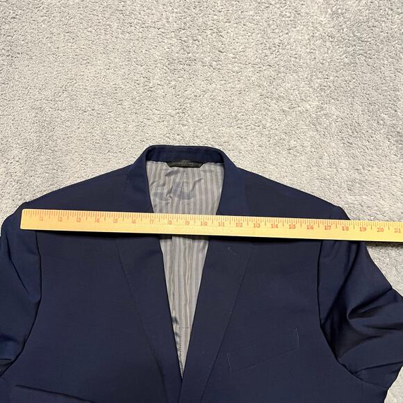 Banana Republic Jacket Mens 44R Blue Mohair Wool Blazer Marzotto 2 Button - Picture 12 of 13